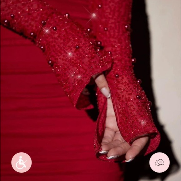 Oh Polly St. Germain Dress NWT Red - Picture 2 of 8